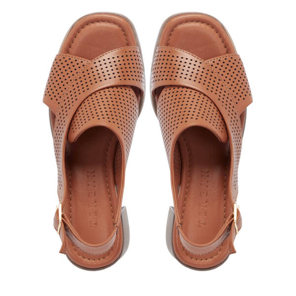 Taba Hakiki Deri Kadın Topuklu Ayakkabı - K25Y1AY67879-A29 - 5