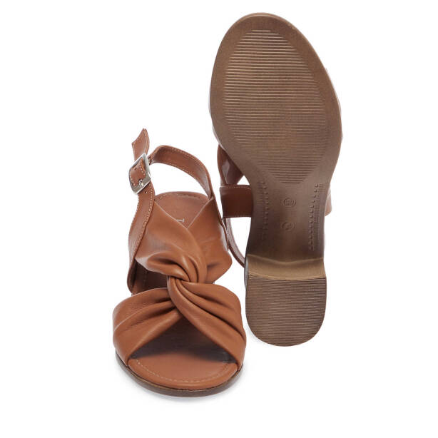 Taba Hakiki Deri Kadın Topuklu Ayakkabı - K25Y1AY67917-A29 - 4