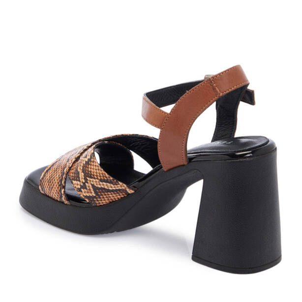 Taba Hakiki Deri Kadın Topuklu Ayakkabı - K25Y1AY67959-Q6R - 4