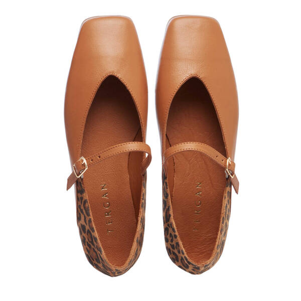 Taba Hakiki Deri Leopar Kadın Babet - K25I1BB67848-A29 - 5