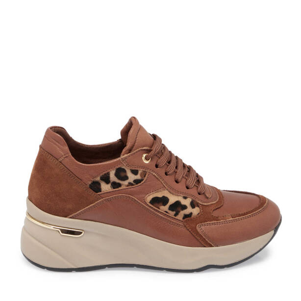 Taba Deri Leopar Kadın Sneaker - K24S1AY67725-A29 - 3