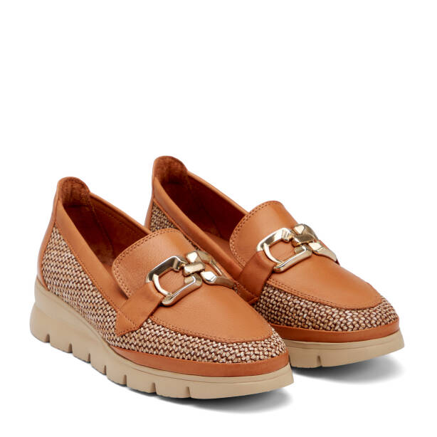 Taba Deri-Tekstil Kadın Loafer - K26I1AY68601-H56 - 2
