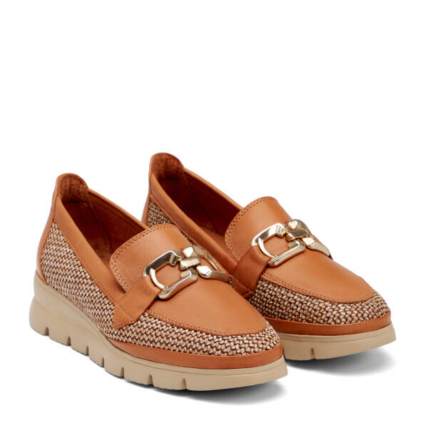 Taba Deri-Tekstil Kadın Loafer - K26I1AY68601-H56 - 2