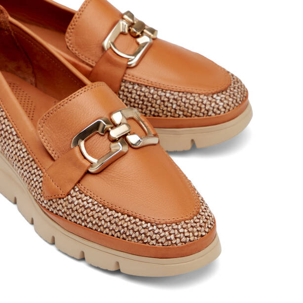 Taba Deri-Tekstil Kadın Loafer - K26I1AY68601-H56 - 3