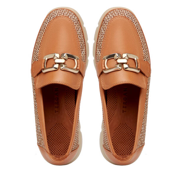 Taba Deri-Tekstil Kadın Loafer - K26I1AY68601-H56 - 5