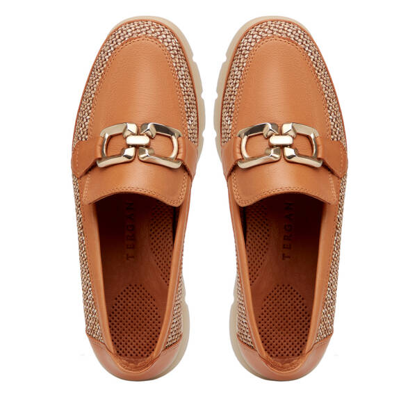 Taba Deri-Tekstil Kadın Loafer - K26I1AY68601-H56 - 5