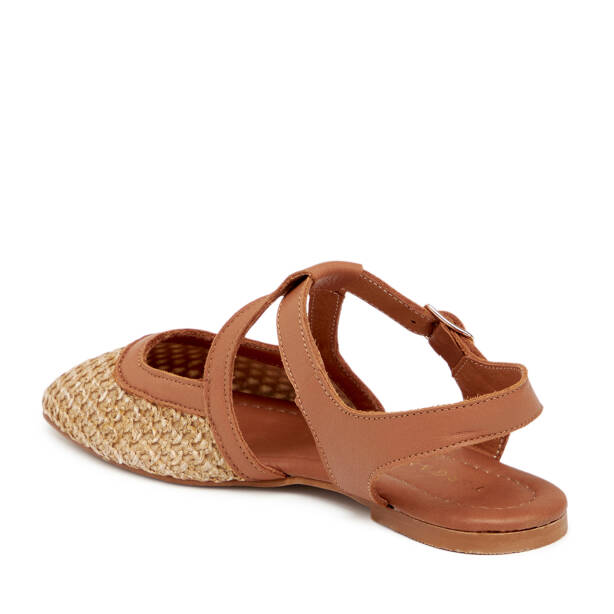 Taba Deri - Tekstil Kadın Sandalet - K25Y1SN68073-A29 - 3