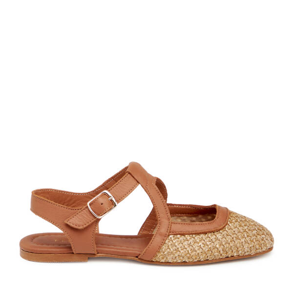 Taba Deri - Tekstil Kadın Sandalet - K25Y1SN68073-A29 - 1