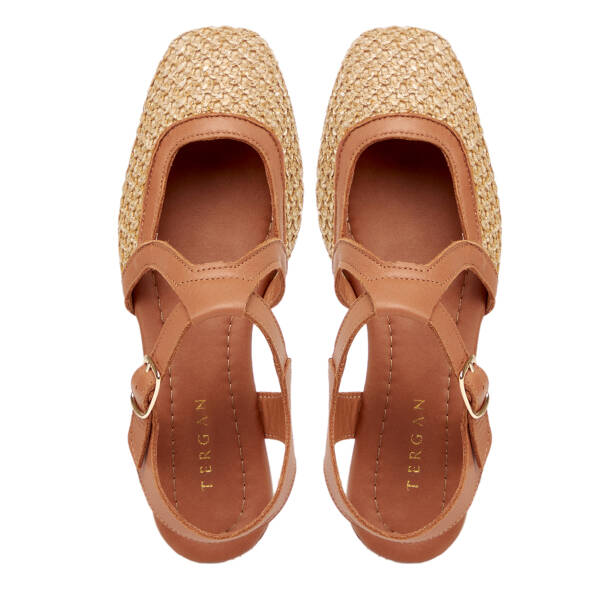 Taba Deri - Tekstil Kadın Sandalet - K25Y1SN68073-A29 - 5