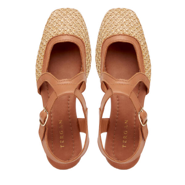 Taba Deri - Tekstil Kadın Sandalet - K25Y1SN68073-A29 - 5