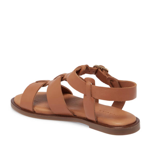 Taba Deri - Tekstil Kadın Sandalet - K25Y1SN68111-L8R - 3