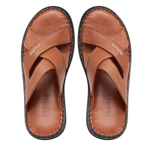 Taba Hakiki Deri Erkek Terlik - E26Y1TR57610-A29 - Tergan