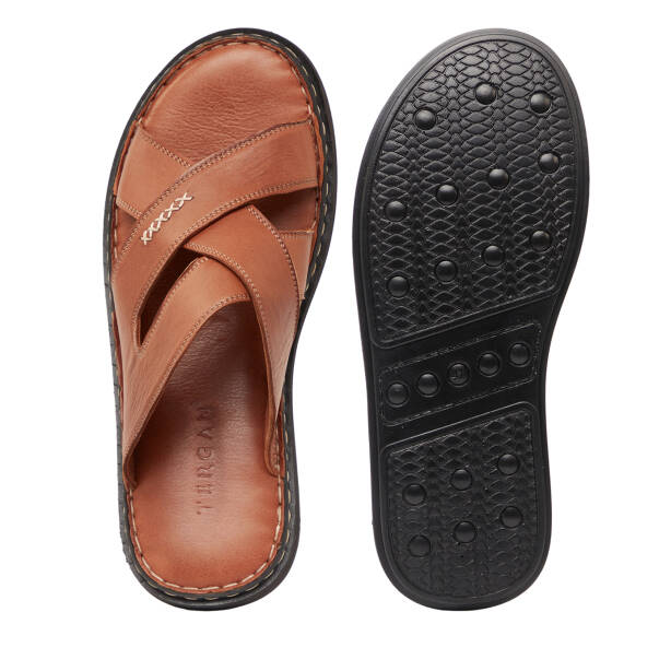 Taba Hakiki Deri Erkek Terlik - E26Y1TR57610-A29 - Tergan