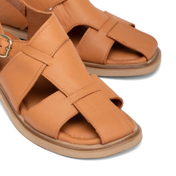 Taba Hakiki Deri Kadın Sandalet - K26Y1SN68426-A29 - 3