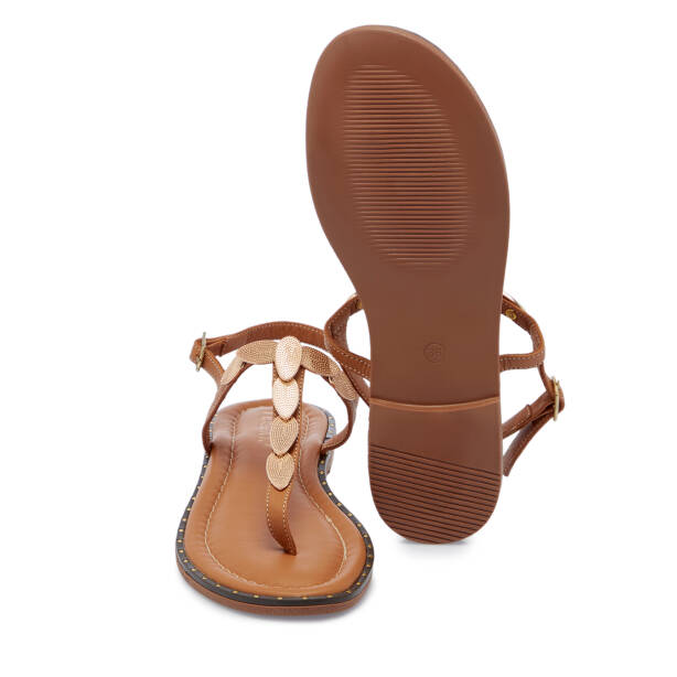 Taba Hakiki Deri Kadın Sandalet - K26Y1SN68430-A29 - 4