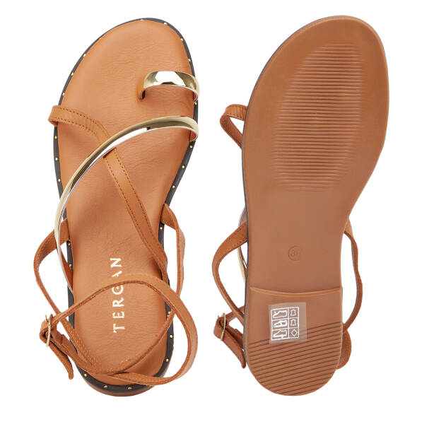 Taba Hakiki Deri Kadın Sandalet - K26Y1SN68436-A29 - 6