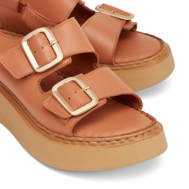 Taba Hakiki Deri Kadın Sandalet - K26Y1SN68626-A29 - 3