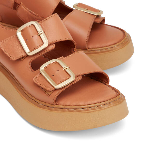 Taba Hakiki Deri Kadın Sandalet - K26Y1SN68626-A29 - 3