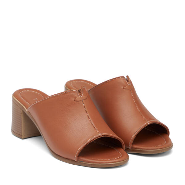 Taba Hakiki Deri Kadın Terlik - K26Y1TR68524-A29 - 2