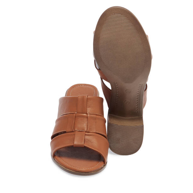 Taba Hakiki Deri Kadın Terlik - K26Y1TR68525-A29 - 4