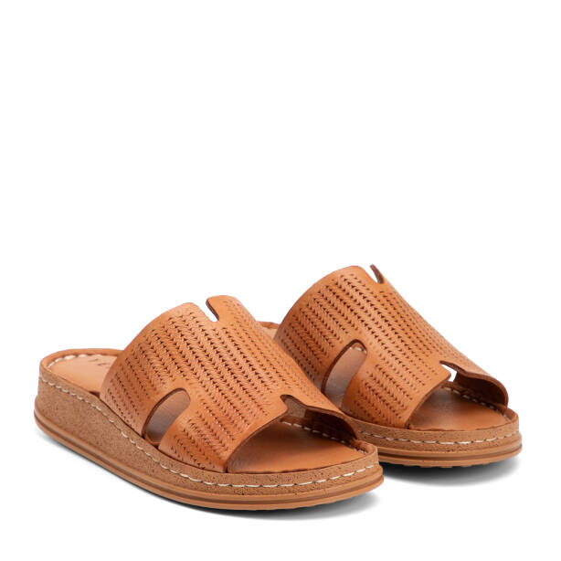 Taba Hakiki Deri Kadın Terlik - K4METR068705-L8R - 2