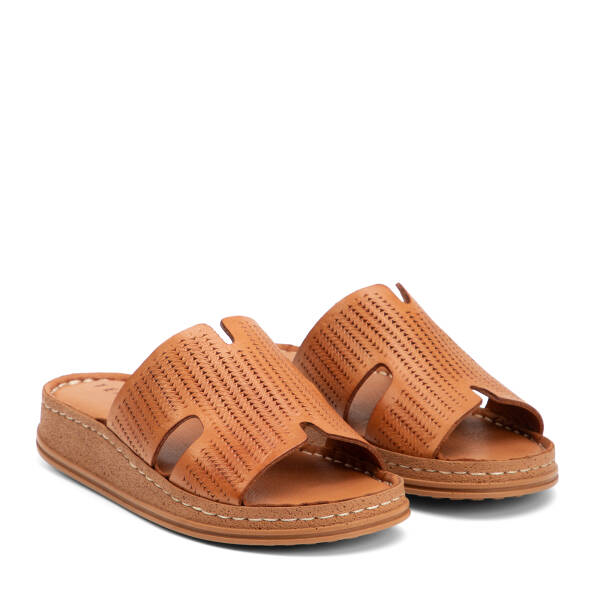Taba Hakiki Deri Kadın Terlik - K4METR068705-L8R - 2