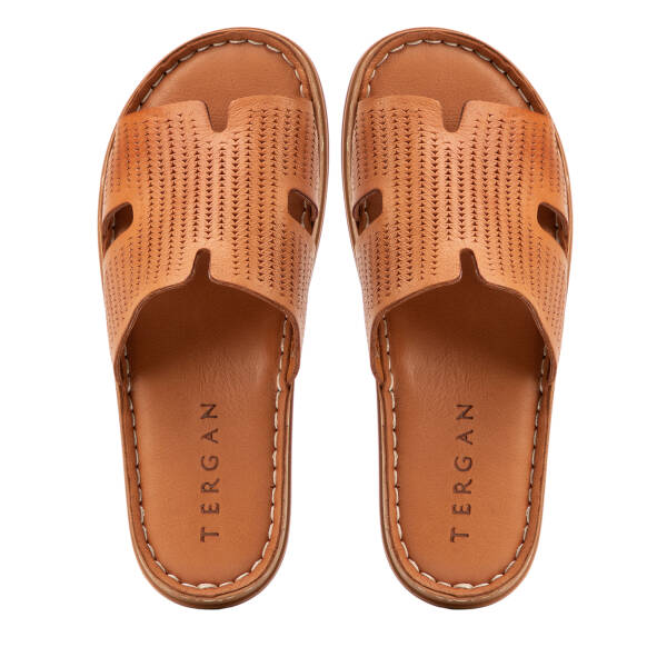 Taba Hakiki Deri Kadın Terlik - K4METR068705-L8R - 5