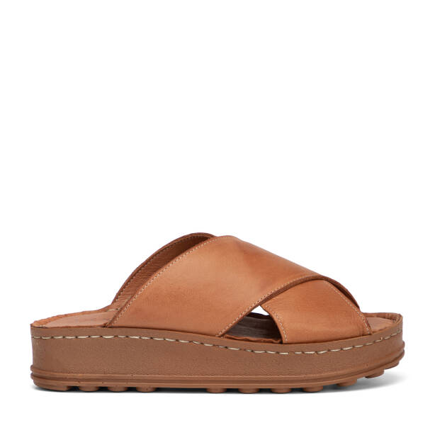 Taba Hakiki Deri Kadın Terlik - K4METR068706-L8R - Tergan Four Season