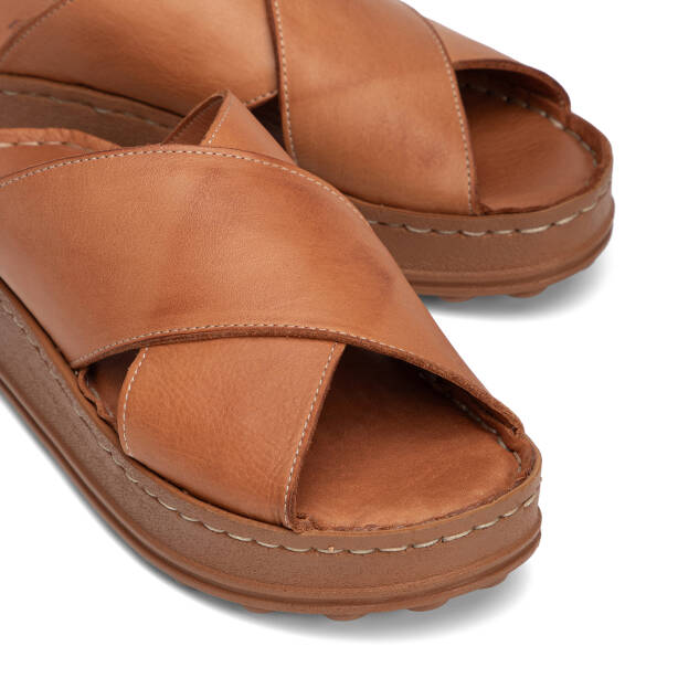 Taba Hakiki Deri Kadın Terlik - K4METR068706-L8R - Tergan Four Season
