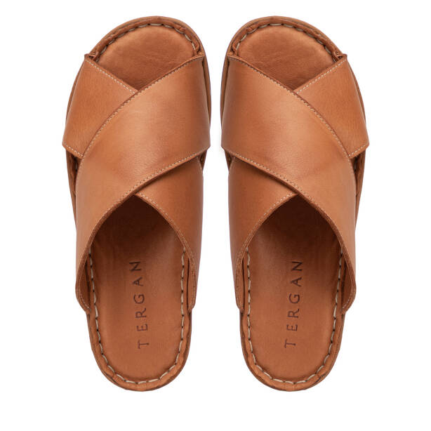 Taba Hakiki Deri Kadın Terlik - K4METR068706-L8R - Tergan Four Season
