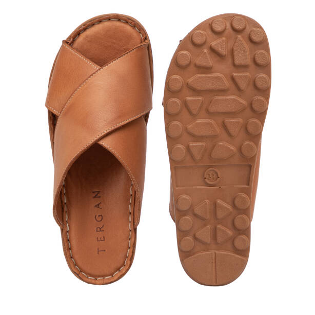 Taba Hakiki Deri Kadın Terlik - K4METR068706-L8R - Tergan Four Season
