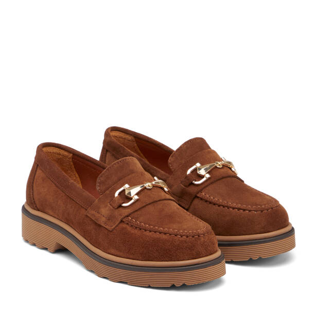 Taba Hakiki Süet Deri Kadın Loafer - K26I1AY68413-K59 - Tergan