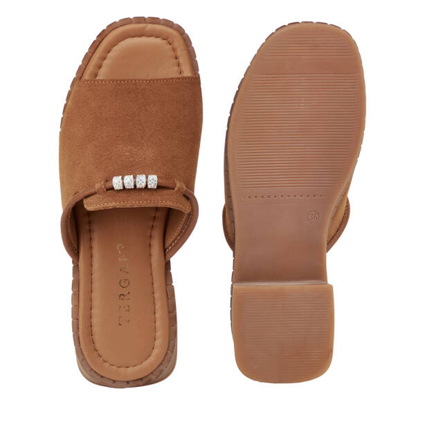 Taba Hakiki Süet Deri Kadın Terlik - K26Y1TR68427-K59 - 6