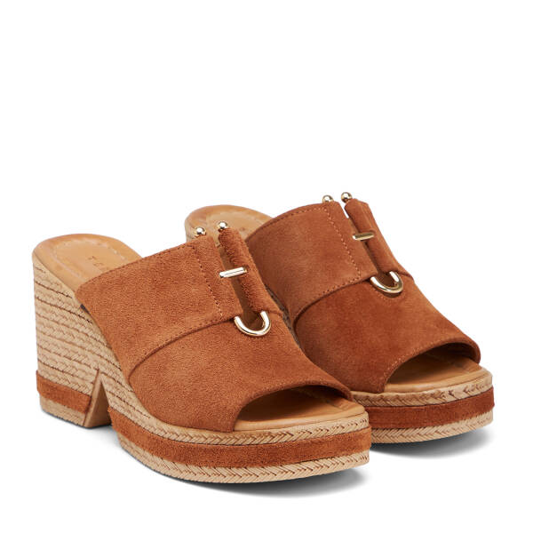 Taba Hakiki Süet Deri Kadın Terlik - K26Y1TR68606-K59 - 2