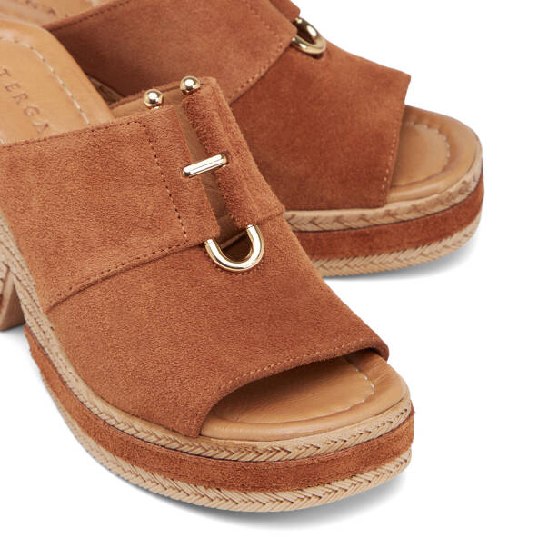 Taba Hakiki Süet Deri Kadın Terlik - K26Y1TR68606-K59 - 3