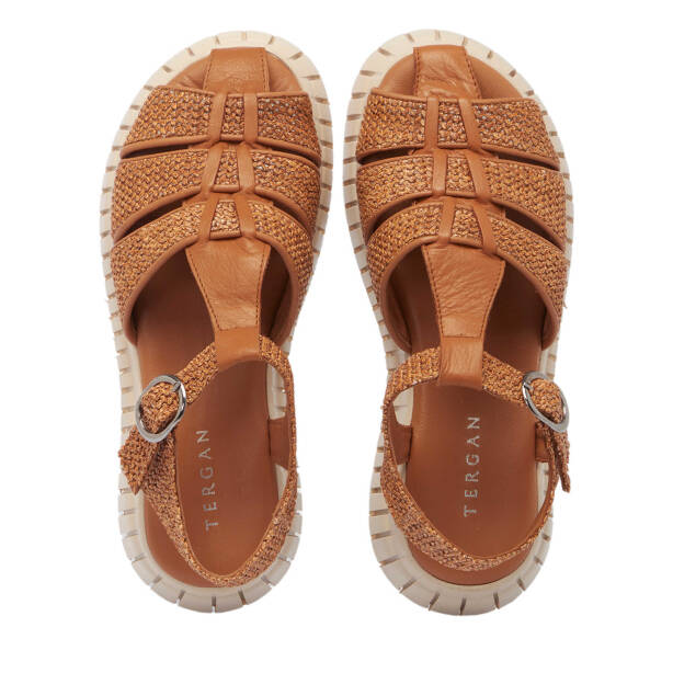 Taba Hasır - Deri Kadın Sandalet - K25Y1SN67865-A29 - Tergan