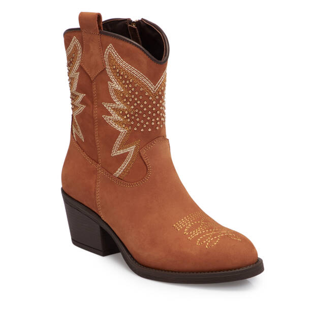 Taba Hakiki Nubuk Deri Kadın Bot - K25K1BT68312-G99 - 2