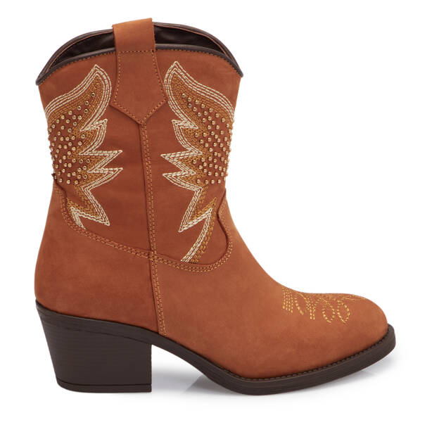 Taba Hakiki Nubuk Deri Kadın Bot - K25K1BT68312-G99 - 1