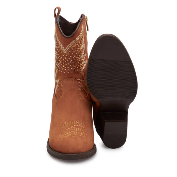 Taba Hakiki Nubuk Deri Kadın Bot - K25K1BT68312-G99 - 4