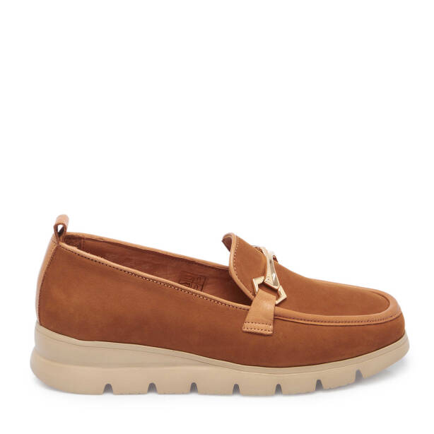 Taba Hakiki Nubuk Deri Kadın Loafer - K25I1AY68054-G99 - 1