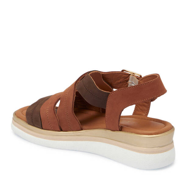 Taba Hakiki Nubuk Deri Kadın Sandalet - K25Y1SN67855-G99 - 3