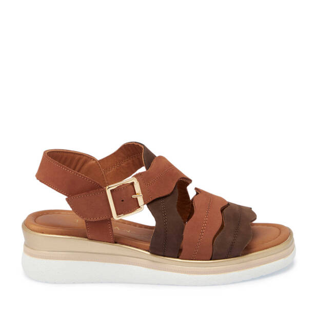 Taba Hakiki Nubuk Deri Kadın Sandalet - K25Y1SN67855-G99 - 1