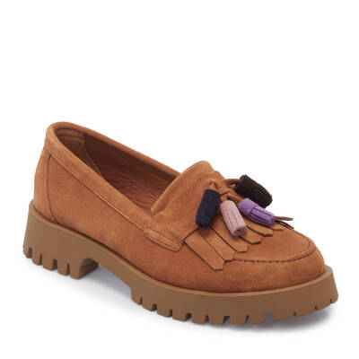  Taba Süet Deri Kadın Loafer - K24I1AY67078-K59 - 1