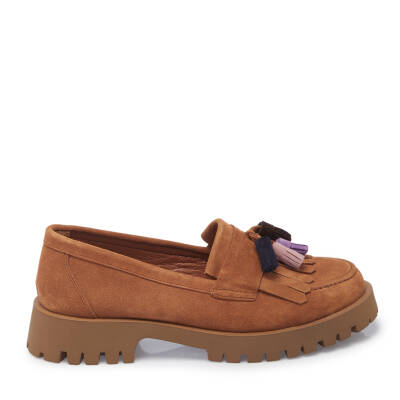  Taba Süet Deri Kadın Loafer - K24I1AY67078-K59 - 3