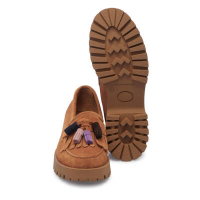  Taba Süet Deri Kadın Loafer - K24I1AY67078-K59 - 4