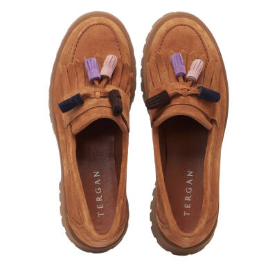  Taba Süet Deri Kadın Loafer - K24I1AY67078-K59 - 5