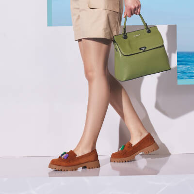 Taba Süet Deri Kadın Loafer - K24I1AY67078-K59 