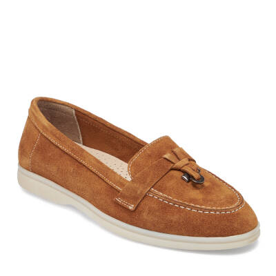 Taba Süet Deri Kadın Loafer - K24I1AY67092-K59 
