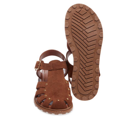 Taba Süet Deri Kadın Sandalet - K25Y1SN67817-K59 - 4