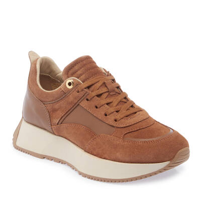 Taba Süet Deri Kadın Sneaker - K24I1AY67499-K59 - 1